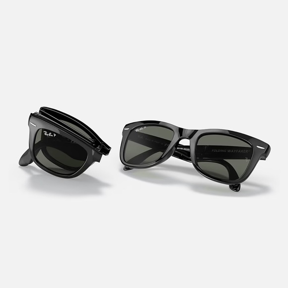 RAY-BAN WAYFARER FOLDING CLASSIC POLARIZED SUNGLASSES RB 4105 54-20 - Picture 1 of 3